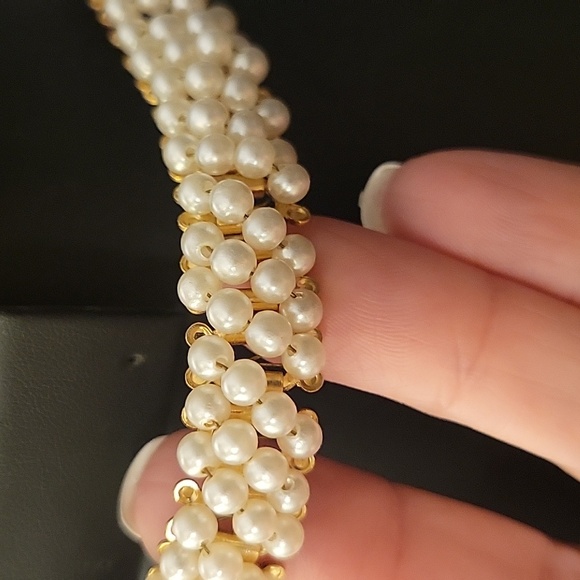 Vintage Faux  Pearl Collar Choker Necklace - Picture 3 of 4